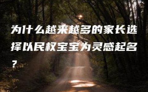 为什么越来越多的家长选择以民权宝宝为灵感起名？