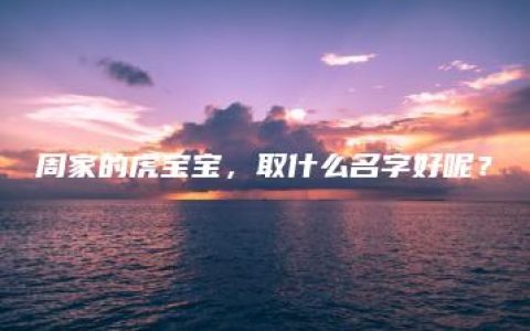 周家的虎宝宝，取什么名字好呢？