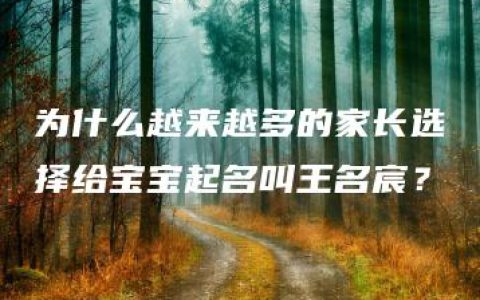 为什么越来越多的家长选择给宝宝起名叫王名宸？