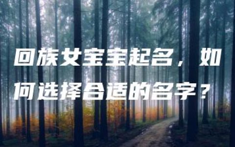 回族女宝宝起名，如何选择合适的名字？