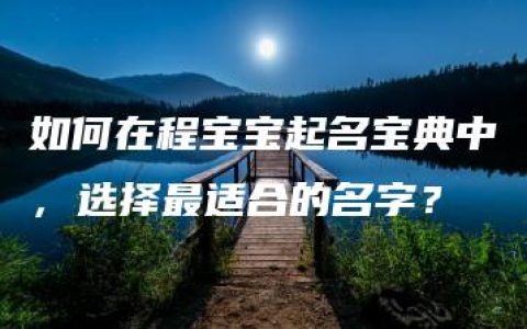 如何在程宝宝起名宝典中，选择最适合的名字？