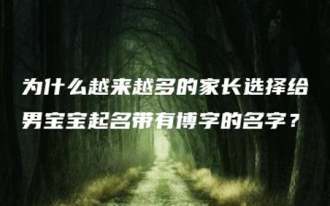 为什么越来越多的家长选择给男宝宝起名带有博字的名字？