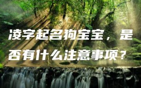 凌字起名狗宝宝，是否有什么注意事项？