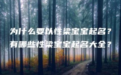 为什么要以性梁宝宝起名？有哪些性梁宝宝起名大全？