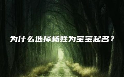 为什么选择杨姓为宝宝起名？