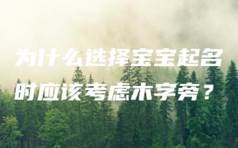 为什么选择宝宝起名时应该考虑木字旁？