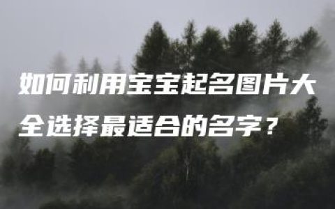 如何利用宝宝起名图片大全选择最适合的名字？