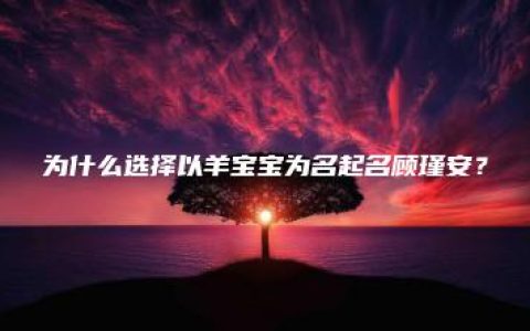 为什么选择以羊宝宝为名起名顾瑾安？