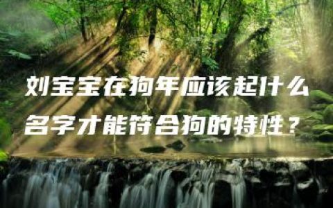 刘宝宝在狗年应该起什么名字才能符合狗的特性？