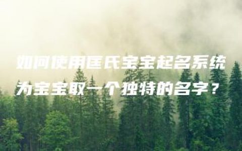 如何使用匡氏宝宝起名系统为宝宝取一个独特的名字？