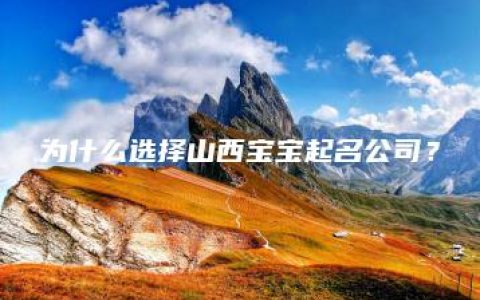 为什么选择山西宝宝起名公司？