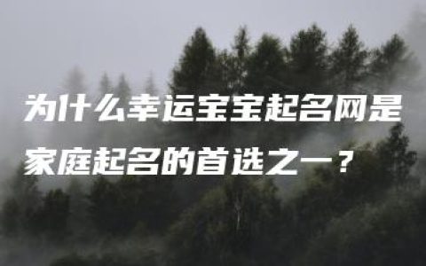 为什么幸运宝宝起名网是家庭起名的首选之一？