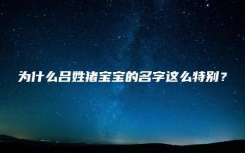 为什么吕姓猪宝宝的名字这么特别？