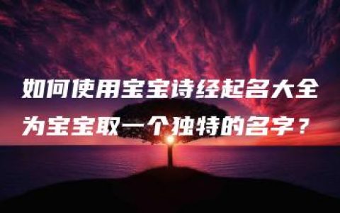 如何使用宝宝诗经起名大全为宝宝取一个独特的名字？