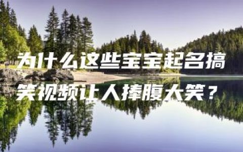 为什么这些宝宝起名搞笑视频让人捧腹大笑？