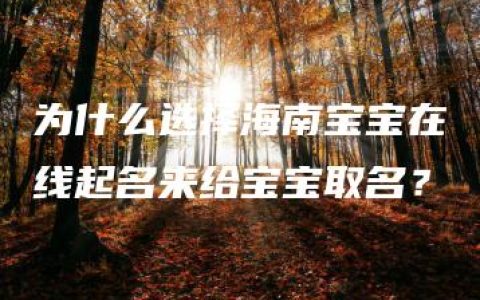 为什么选择海南宝宝在线起名来给宝宝取名？