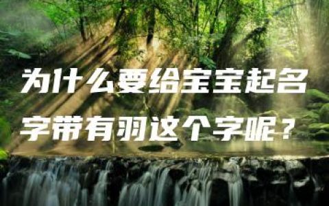 为什么要给宝宝起名字带有羽这个字呢？