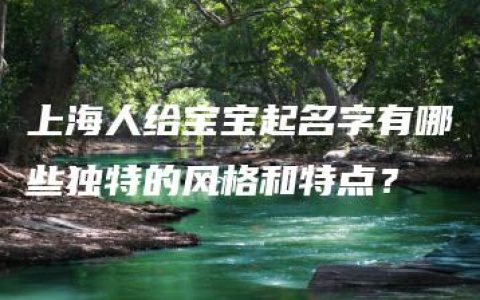 上海人给宝宝起名字有哪些独特的风格和特点？