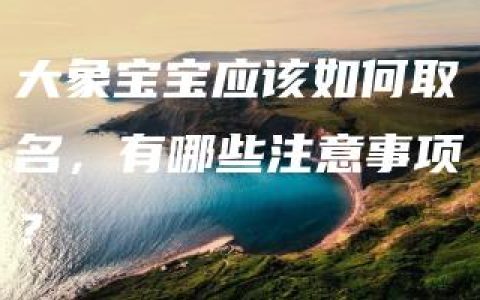 大象宝宝应该如何取名，有哪些注意事项？