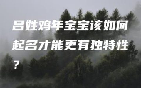 吕姓鸡年宝宝该如何起名才能更有独特性？