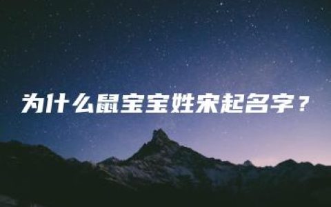 为什么鼠宝宝姓宋起名字？