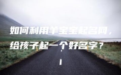 如何利用羊宝宝起名网，给孩子起一个好名字？