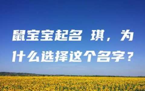 鼠宝宝起名珺琪，为什么选择这个名字？