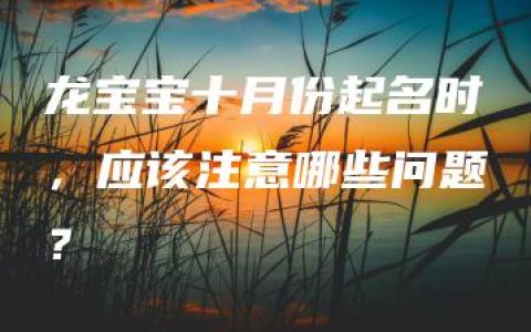 龙宝宝十月份起名时，应该注意哪些问题？