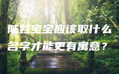 陆姓宝宝应该取什么名字才能更有寓意？