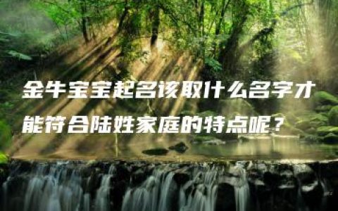 金牛宝宝起名该取什么名字才能符合陆姓家庭的特点呢？