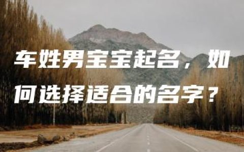 车姓男宝宝起名，如何选择适合的名字？