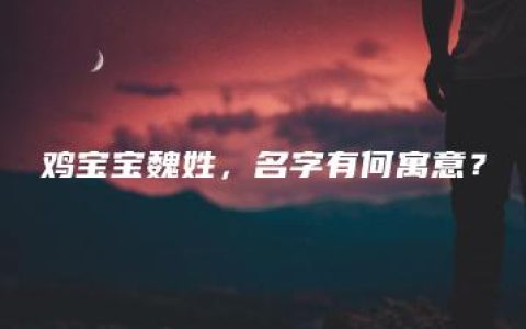 鸡宝宝魏姓，名字有何寓意？