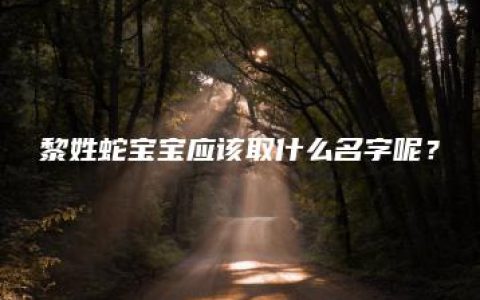 黎姓蛇宝宝应该取什么名字呢？