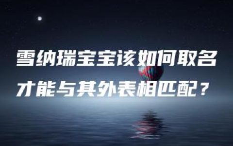 雪纳瑞宝宝该如何取名才能与其外表相匹配？