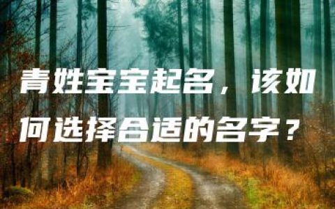 青姓宝宝起名，该如何选择合适的名字？