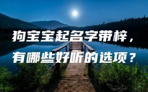 狗宝宝起名字带梓，有哪些好听的选项？