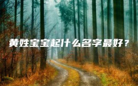 黄姓宝宝起什么名字最好？