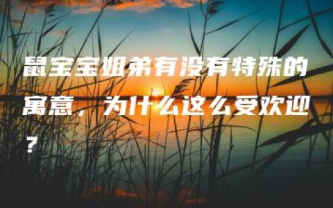 鼠宝宝姐弟有没有特殊的寓意，为什么这么受欢迎？