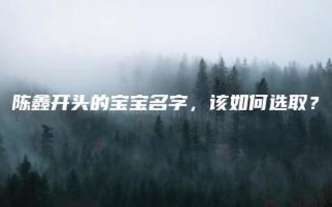 陈鑫开头的宝宝名字，该如何选取？