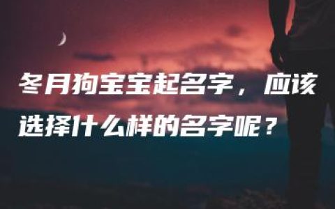 冬月狗宝宝起名字，应该选择什么样的名字呢？