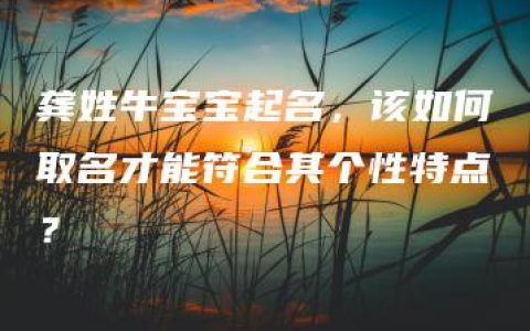 龚姓牛宝宝起名，该如何取名才能符合其个性特点？