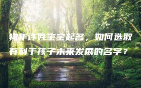 狗年许姓宝宝起名，如何选取有利于孩子未来发展的名字？