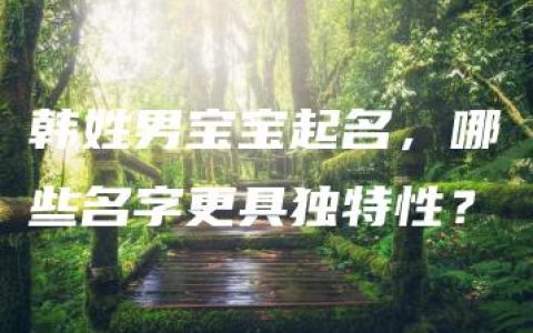 韩姓男宝宝起名，哪些名字更具独特性？