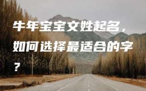 牛年宝宝文姓起名，如何选择最适合的字？