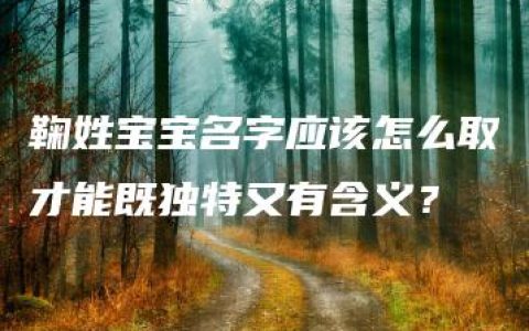 鞠姓宝宝名字应该怎么取才能既独特又有含义？