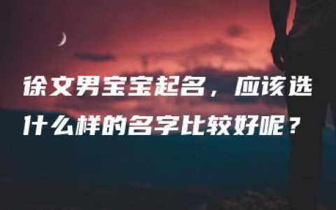 徐文男宝宝起名，应该选什么样的名字比较好呢？