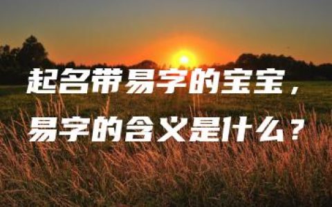 起名带易字的宝宝，易字的含义是什么？