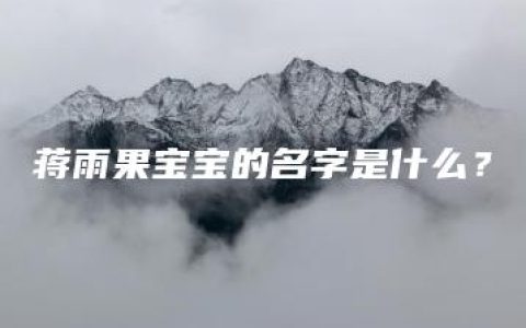 蒋雨果宝宝的名字是什么？