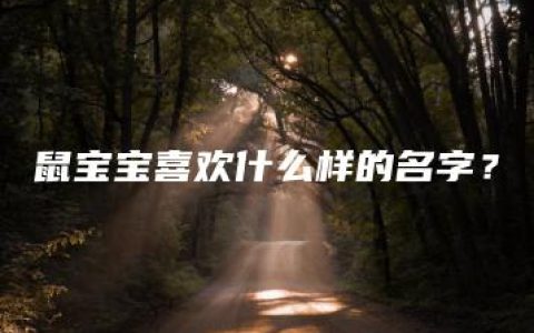 鼠宝宝喜欢什么样的名字？