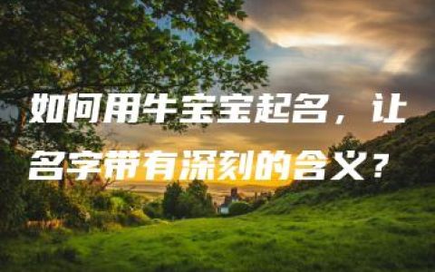 如何用牛宝宝起名，让名字带有深刻的含义？